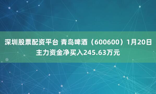 深圳股票配资平台 青岛啤酒（600600）1月20日主力资金净买入245.63万元